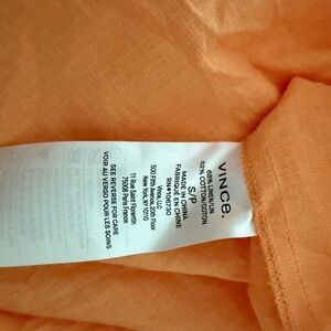 Vince Linen-Blend Belted Midi Dress - Kumquat Orange - Size S - NWT